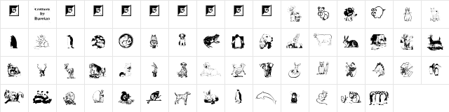Critters by Darrian Regular  glyph index