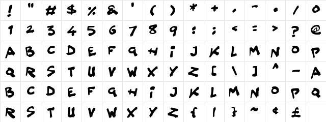 Splatter Kings Regular  glyph index