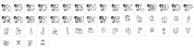 KG FONTGIRL Regular  glyph index