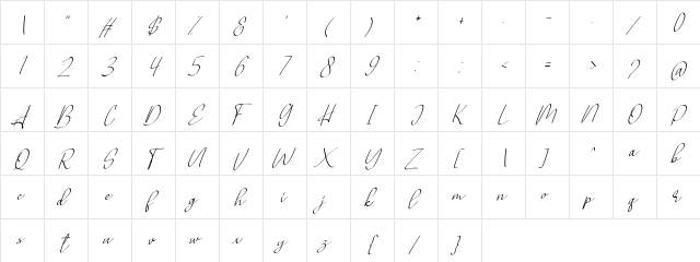 Allianta FREE Regular  glyph index