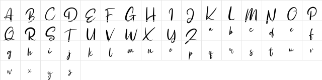 Britney FREE Regular  glyph index