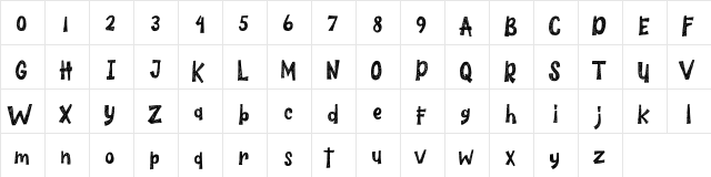 The Wildeast Regular  glyph index