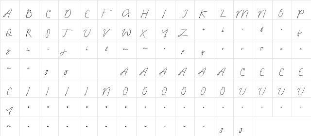 Holters Demo Script Inline Regular  glyph index