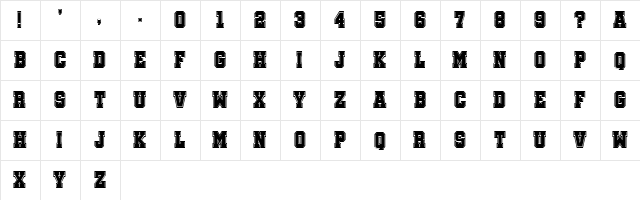 Soccer League College Regular  glyph index