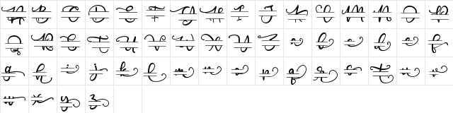 Poppy Monogram_Personal Use Regular  glyph index