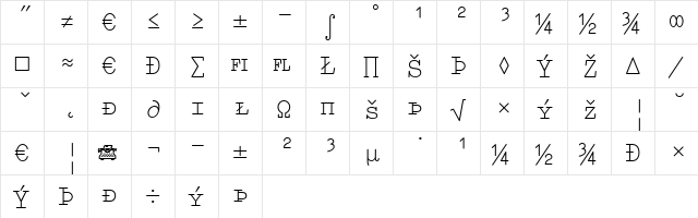 Elementa SC-Expert Medium  glyph index