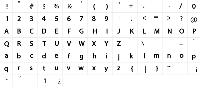 extravaganzza Bold  glyph index