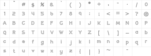 Allenatore Regular Outline Regular  glyph index