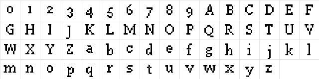 FFF Atlantis Condensed Regular  glyph index