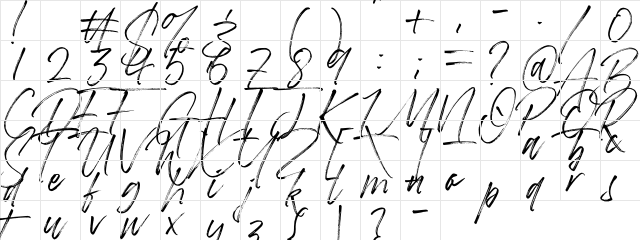 Betterworks Regular  glyph index