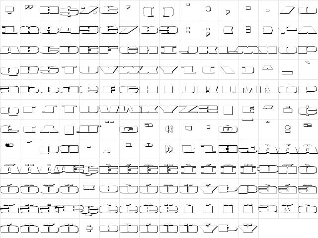 U.S.A. Shadow Shadow  glyph index