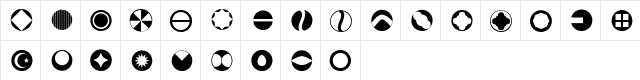 Circle Dings Regular  glyph index