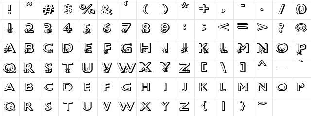 AnniesGrass Regular  glyph index