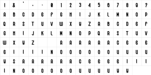 Dhagienol Sans Regular  glyph index