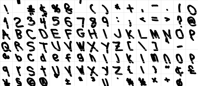 Thicker Than... Medium  glyph index