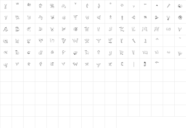LD Hefty Serif Regular  glyph index