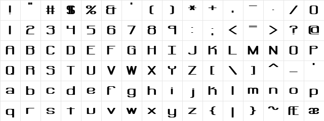 Regenerate BRK Regular  glyph index