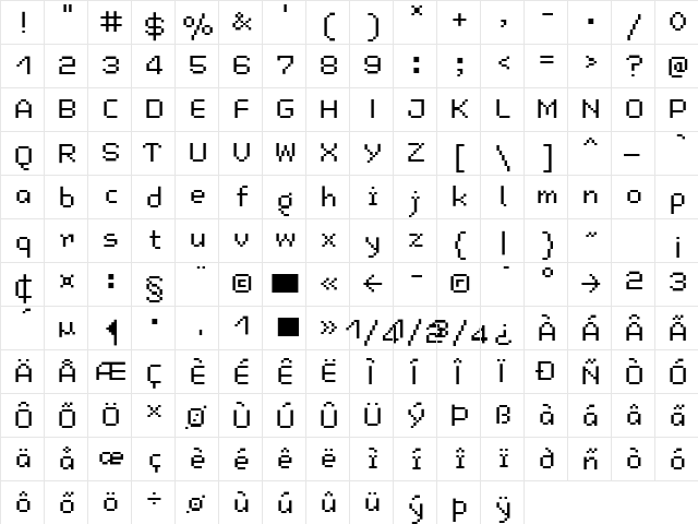 LomoCopy LT Std Midi Regular  glyph index