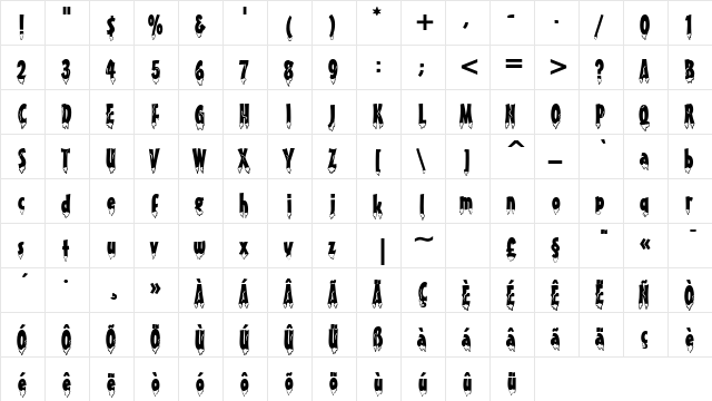 Eiszapfen Normal  glyph index