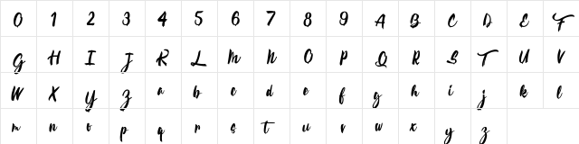 Calypsoka One Regular  glyph index