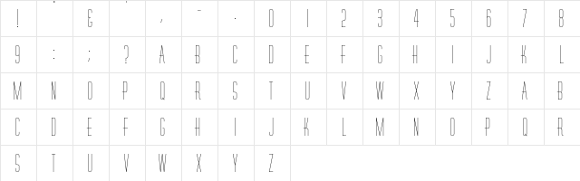 RhyOlver Regular  glyph index