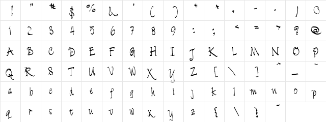 Poluno Simple Regular  glyph index