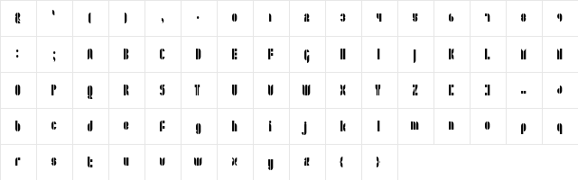 42Stencil Regular  glyph index