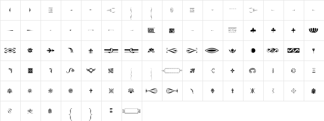 BodoniClassicOrnaments Regular  glyph index