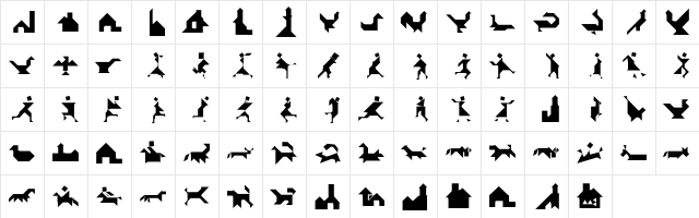 TangramBlack Regular  glyph index