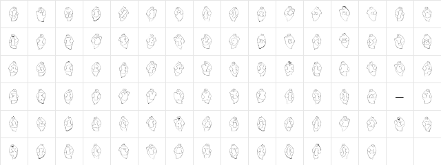LDJ Ghosties Regular  glyph index