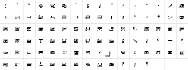 Alpha  CLOWN Regular  glyph index