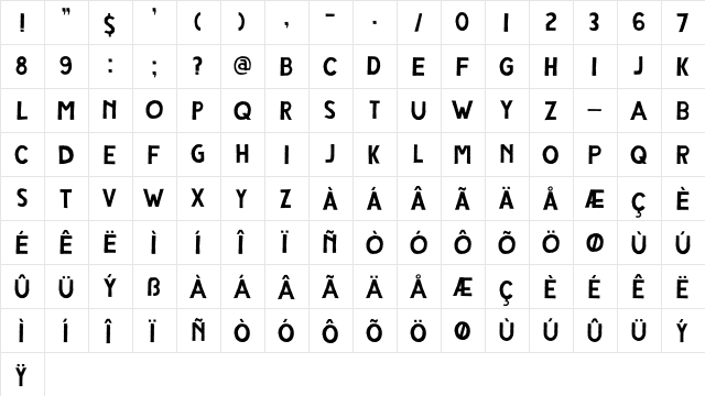 DK Compagnon Regular  glyph index