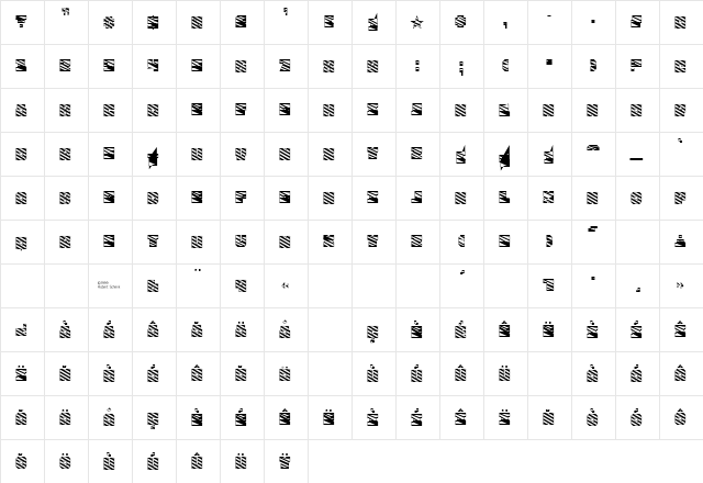 FourJulyG Regular  glyph index