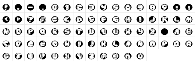 NeoPanButtons Regular  glyph index