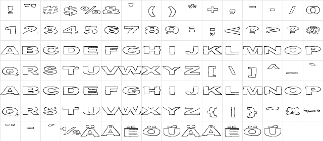 Birds Requiem Regular  glyph index