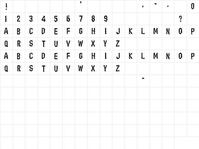 Oil Age Heiroglyphs Regular  glyph index