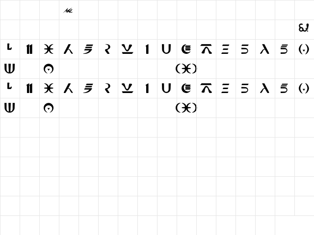Naboo_Futhork Bold  glyph index