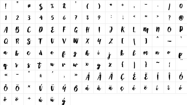Mayton Mayton  glyph index