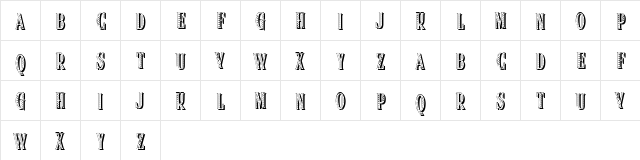 Funia Regular  glyph index