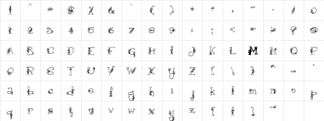 LDJ Spring Flowers Regular  glyph index