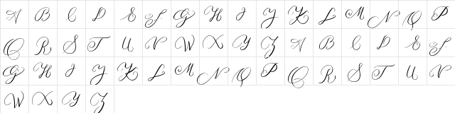 MONOGRAM B Regular  glyph index
