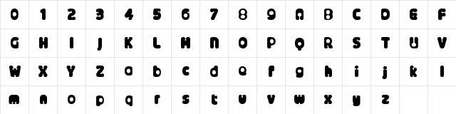 AlternativeNineties Regular  glyph index
