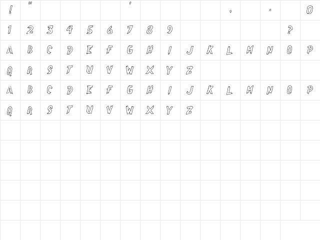 Brasblus Highlight Regular  glyph index