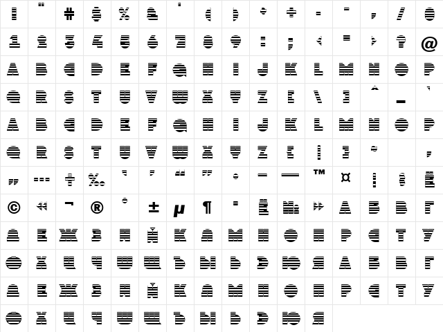 a_GrotoStrGr Normal  glyph index