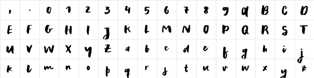 Reckless Sample Regular  glyph index