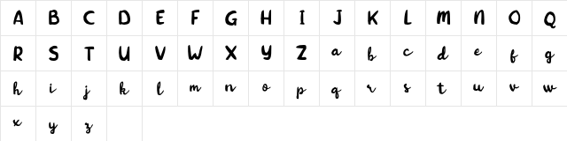 Kitten Days Free Regular  glyph index