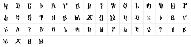 KINGTAG Medium  glyph index