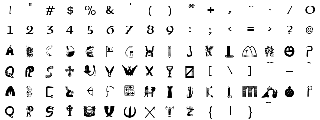 Briaroak Shire Regular  glyph index