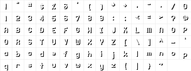 Knochen UltraBlack  glyph index