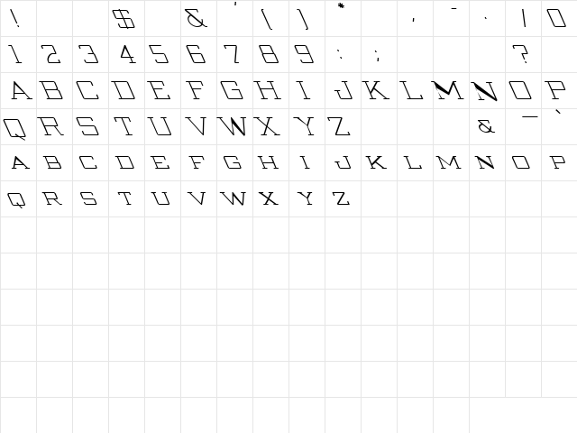 Urgency 2 Regular  glyph index